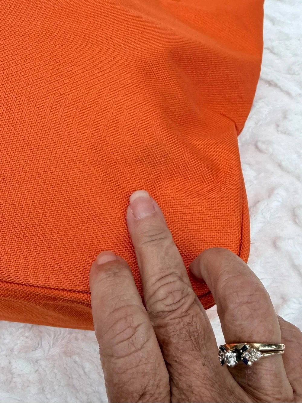 Aruba Orange Canvas Tote Bag with plastic Handles - like new